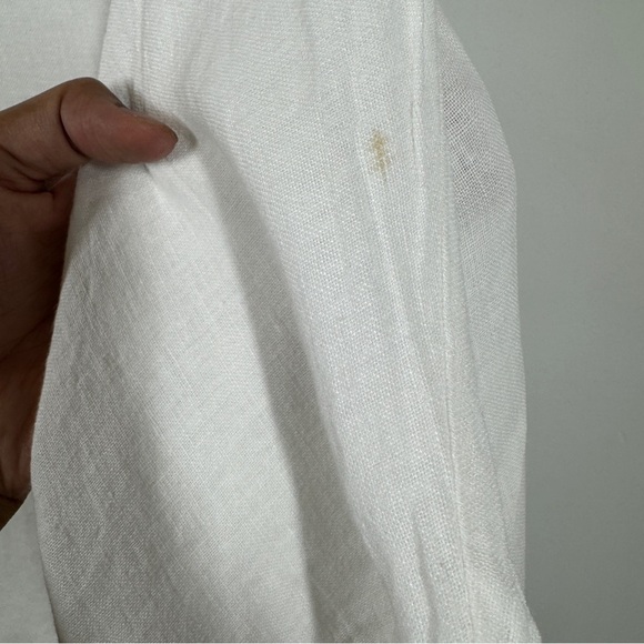 San Gimignano White Linen Silk Blend Asymmetric Hem Tunic Lagenlook Top One Size - Picture 7 of 13